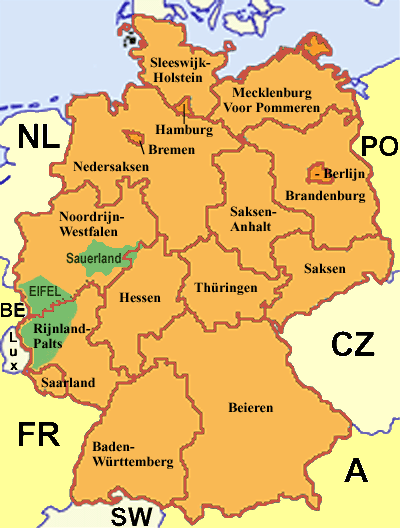 Alle deelstaten van Duitsland met huizenaanbod van Koopwoningen