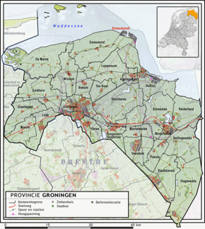 Groningen versus Ostfriesland - Kaart van Groningen